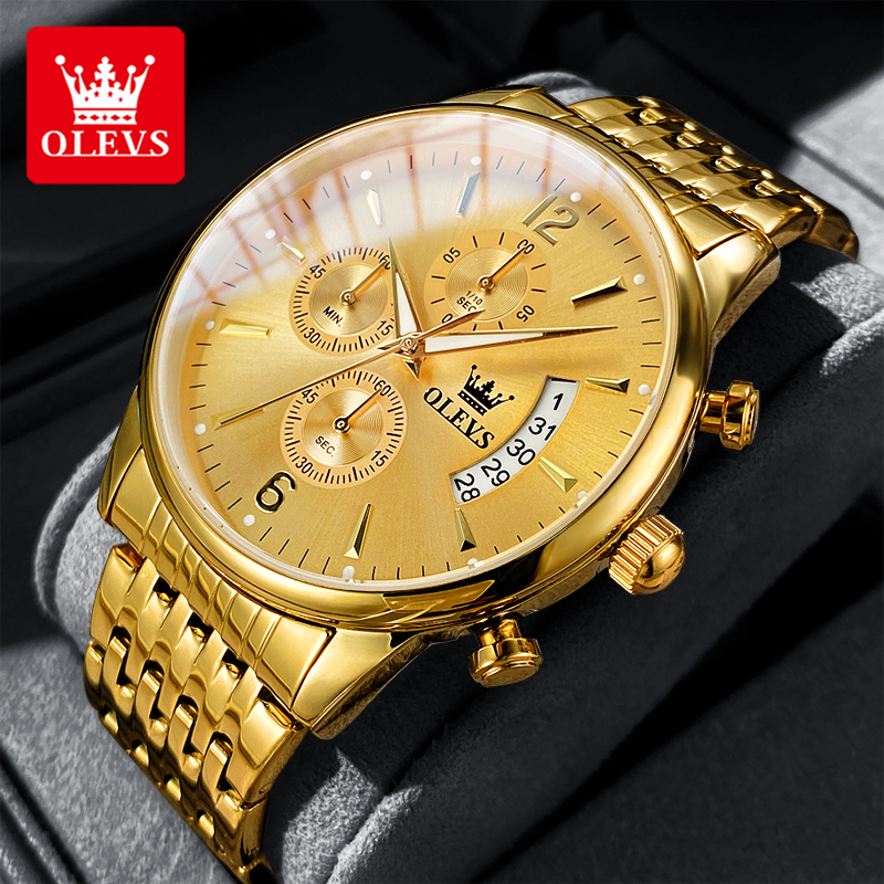 Luxury Watch Brands - OLEVS luxury brand men's watches Chronograph