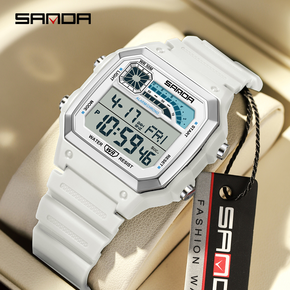 Minute Repeater Watch - SANDA 6196 Men Electronic Watches Round