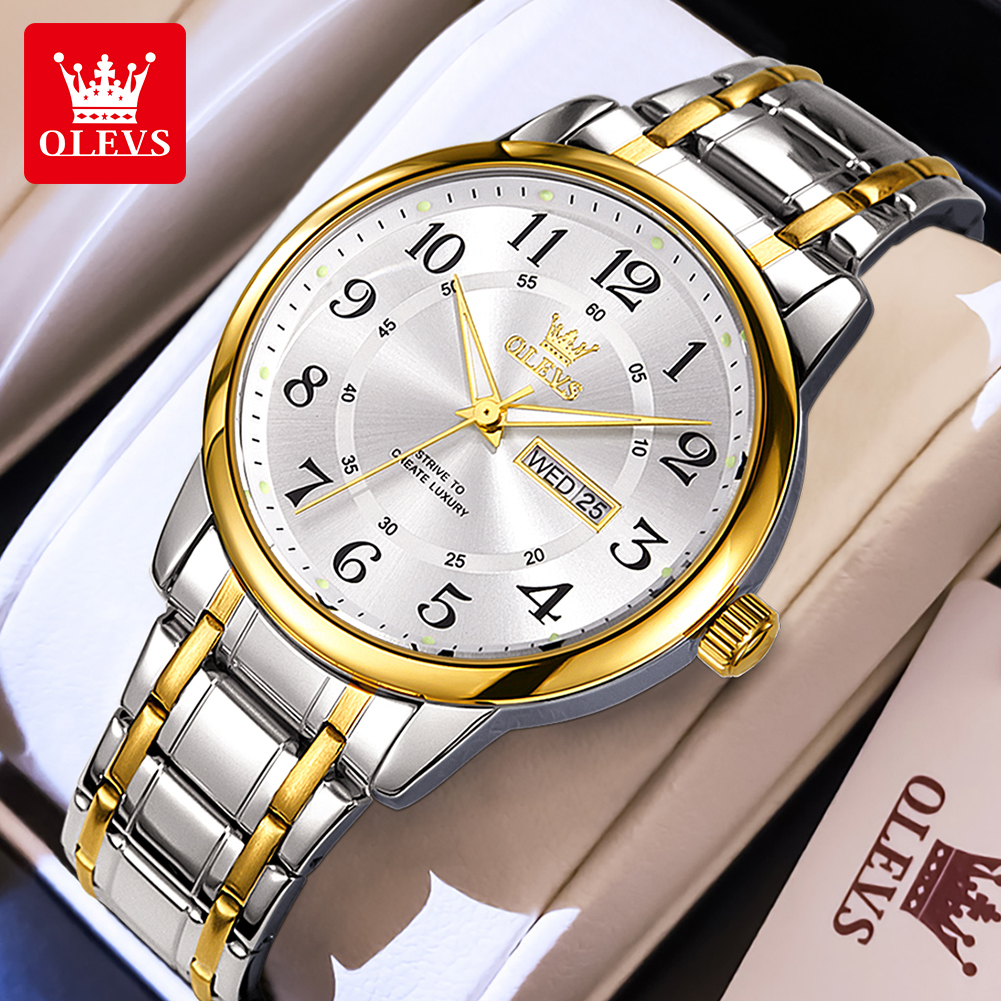 Luxury Watch Brands - OLEVS Casual fashion men's watches Arabic