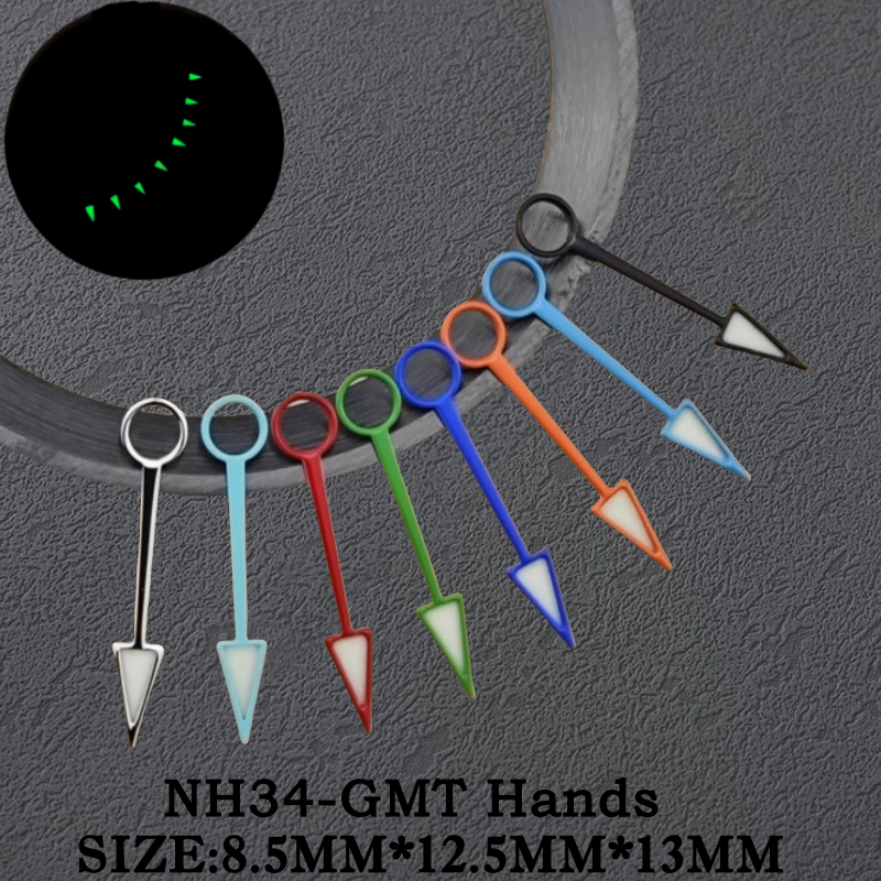 Automatic Pilot Watch - Green Luminous 13mm GMT Time Hands