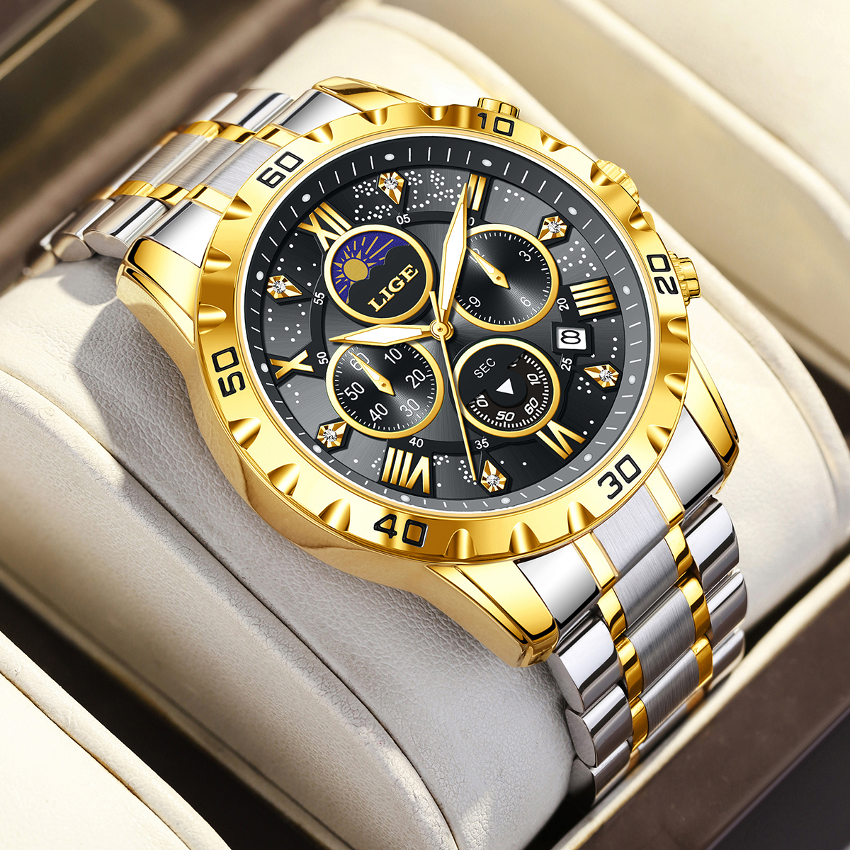 Luxury Watch Brands - LIGE Top Brand Luxury Quartz Man