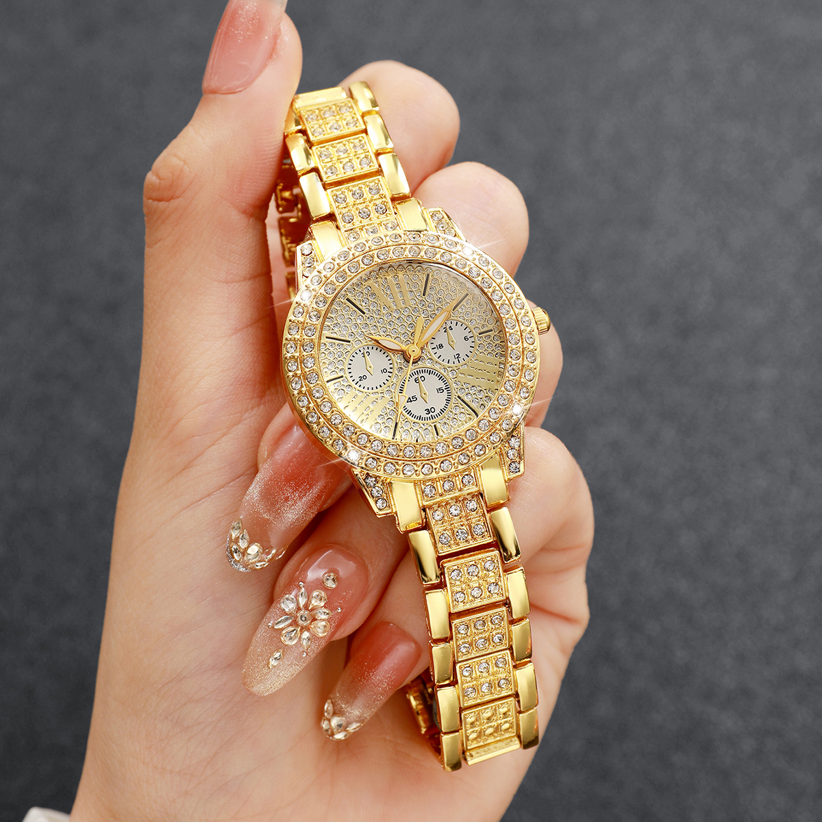 Luxury Watch Diamond - Fashion Decorative Three-eyes Dial Women Quartz