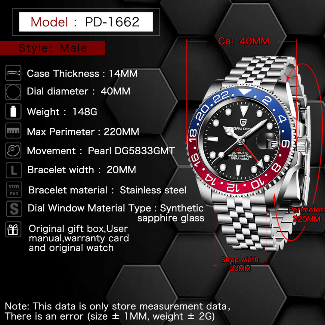 New PAGANI DESIGN GMT Watch Me - Luxury Watch Design 评论和价格