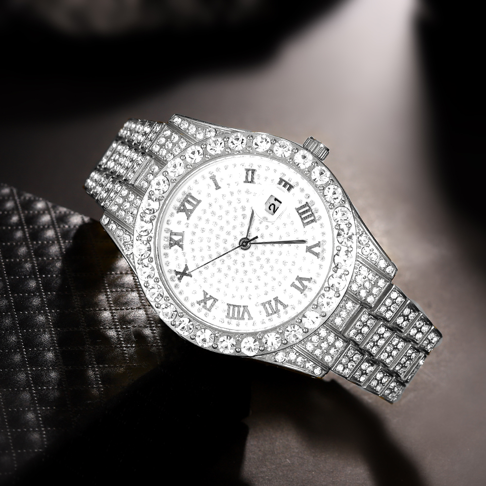 1 Hip-hop Full Diamond Silver  - Luxury Watch News 评论和价格