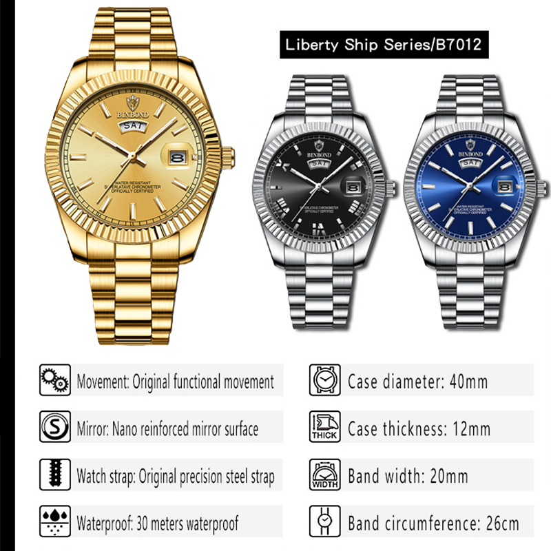 BINBOND B7012 Mens Fashion Bus - Luxury Watch Unique 评论和价格