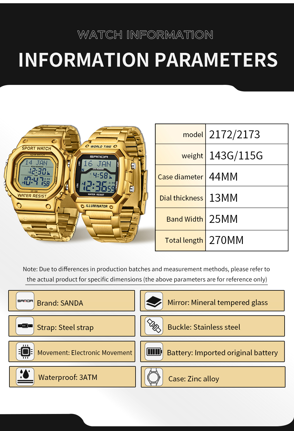SANDA Luxury Men's Electronic  - Minute Repeater Watch 评论和价格