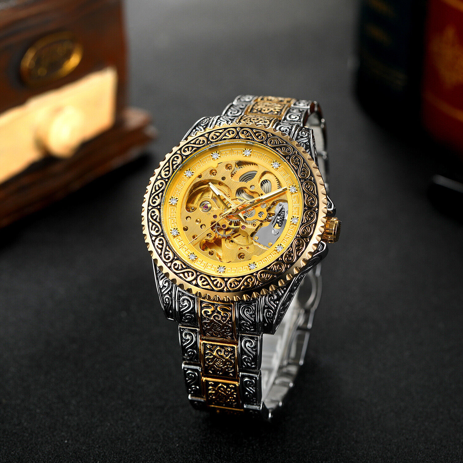 FORSINING Men's Luxury Diamond - Luxury Watch Nice 评论和价格
