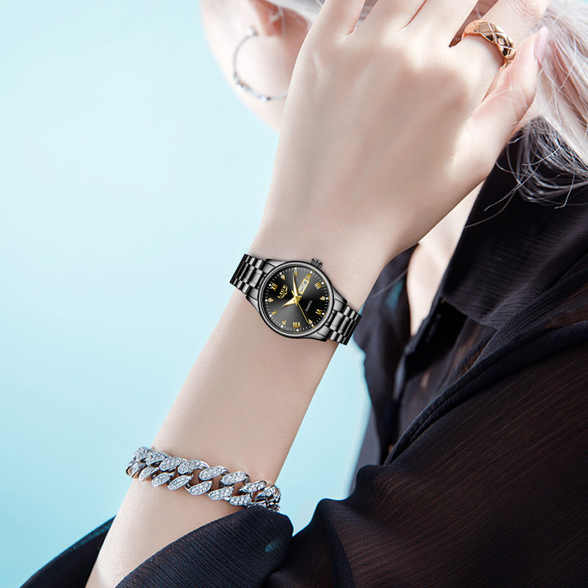 LIGE Top Band Woman Watch Clas - Luxury Watch Diamond 评论和价格