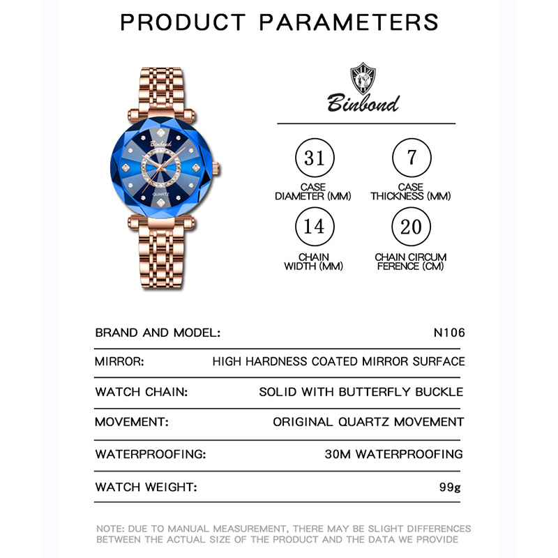 BINBOND Fashion Women's Quartz - Luxury Watch Face 评论和价格