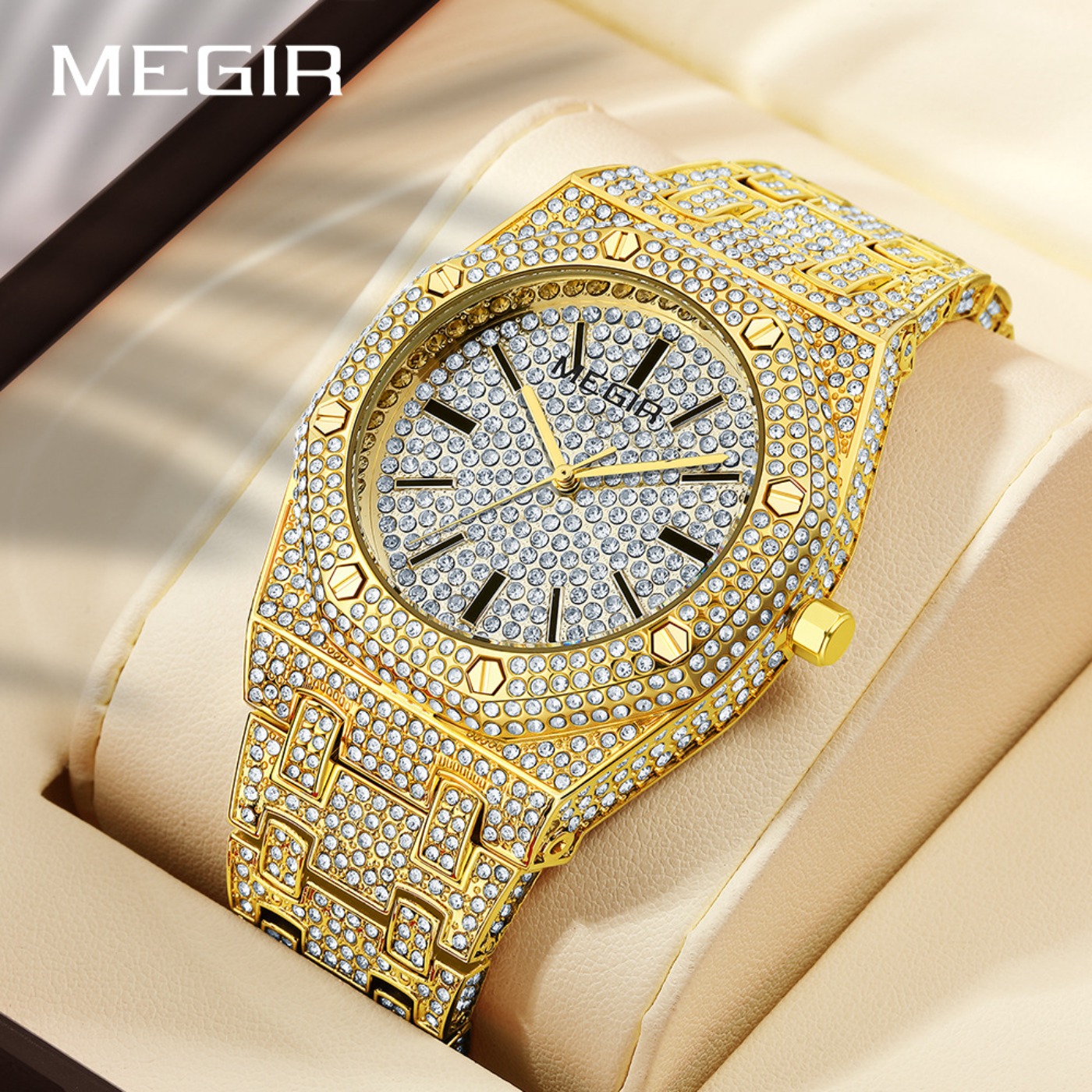MEGIR Luxury Quartz Rhinestone - Luxury Watch Brands 评论和价格