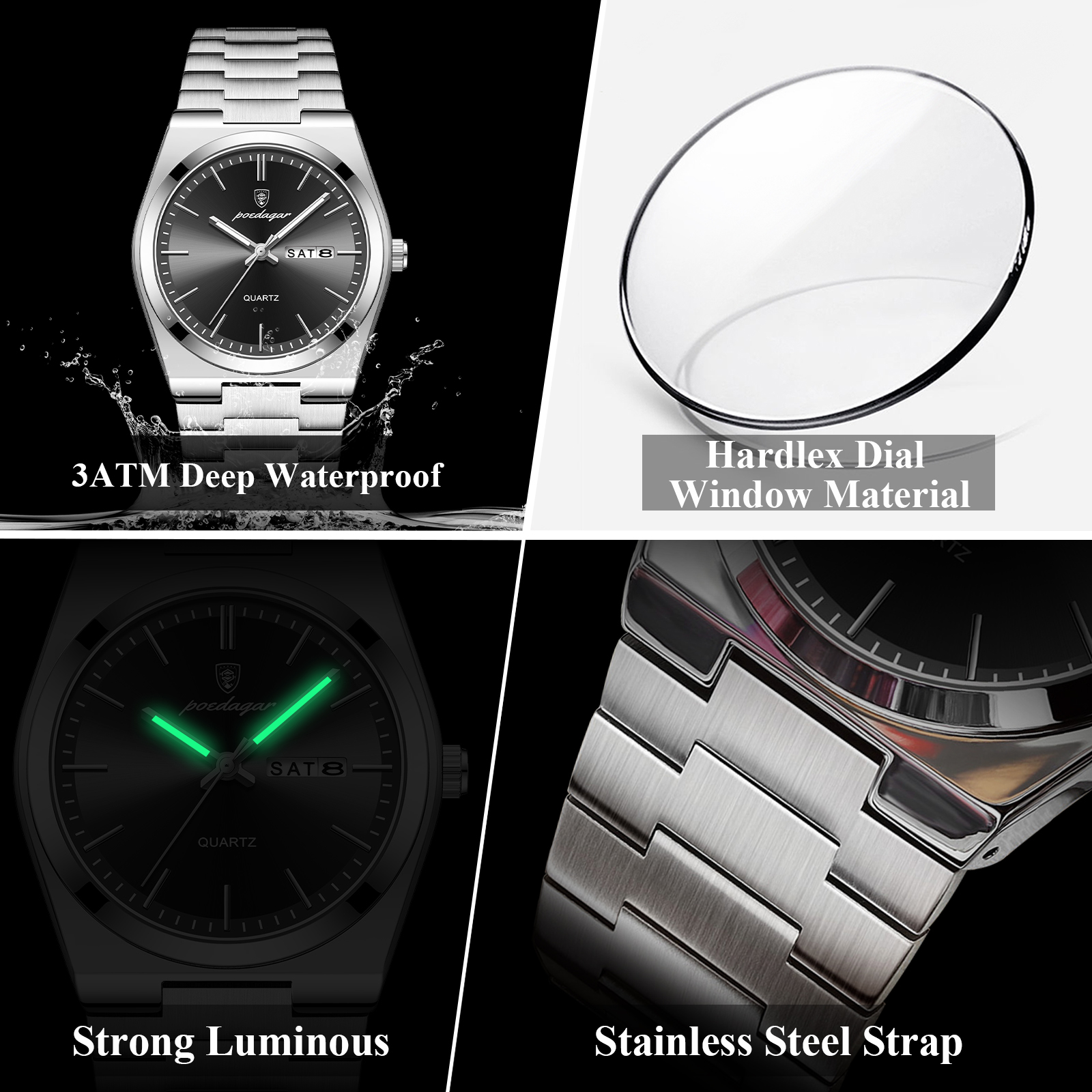 POEDAGAR Luxury Men's Quartz W - Luxury Watch Unique 评论和价格