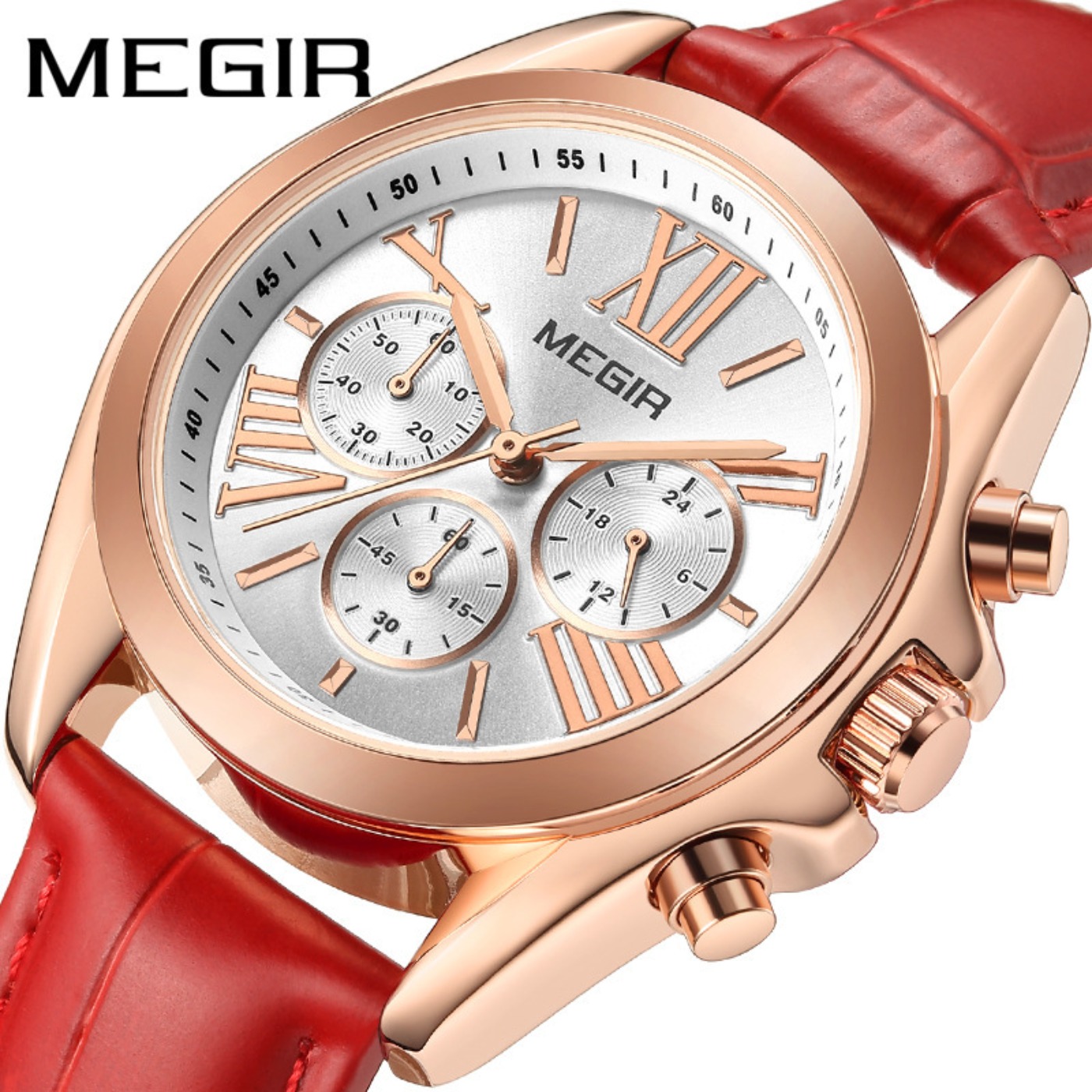 MEGIR New Luxury Leather Watch - Luxury Watch Brands 评论和价格