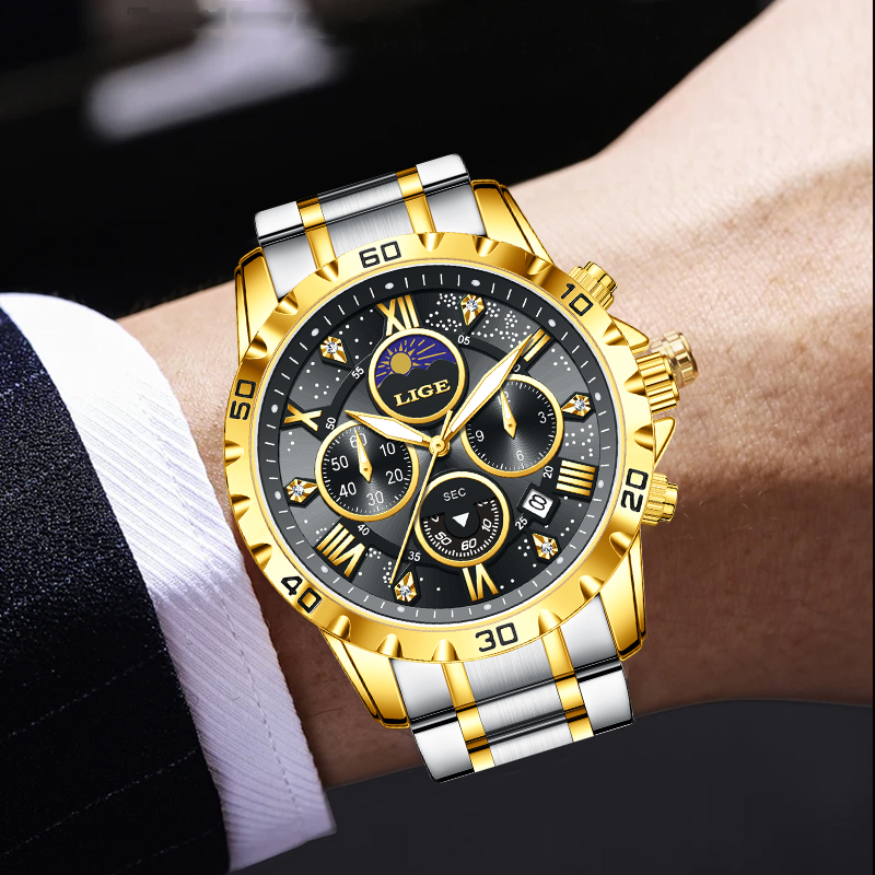 LIGE Top Brand Luxury Quartz M - Luxury Watch Brands 评论和价格