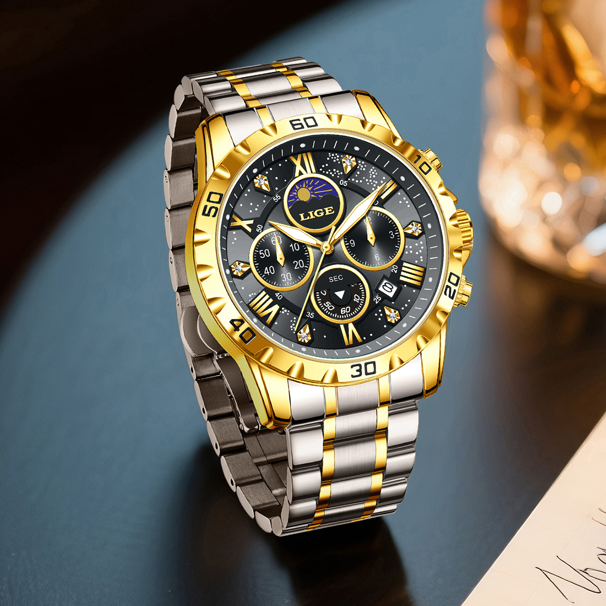 LIGE Top Brand Luxury Quartz M - Luxury Watch Brands 评论和价格