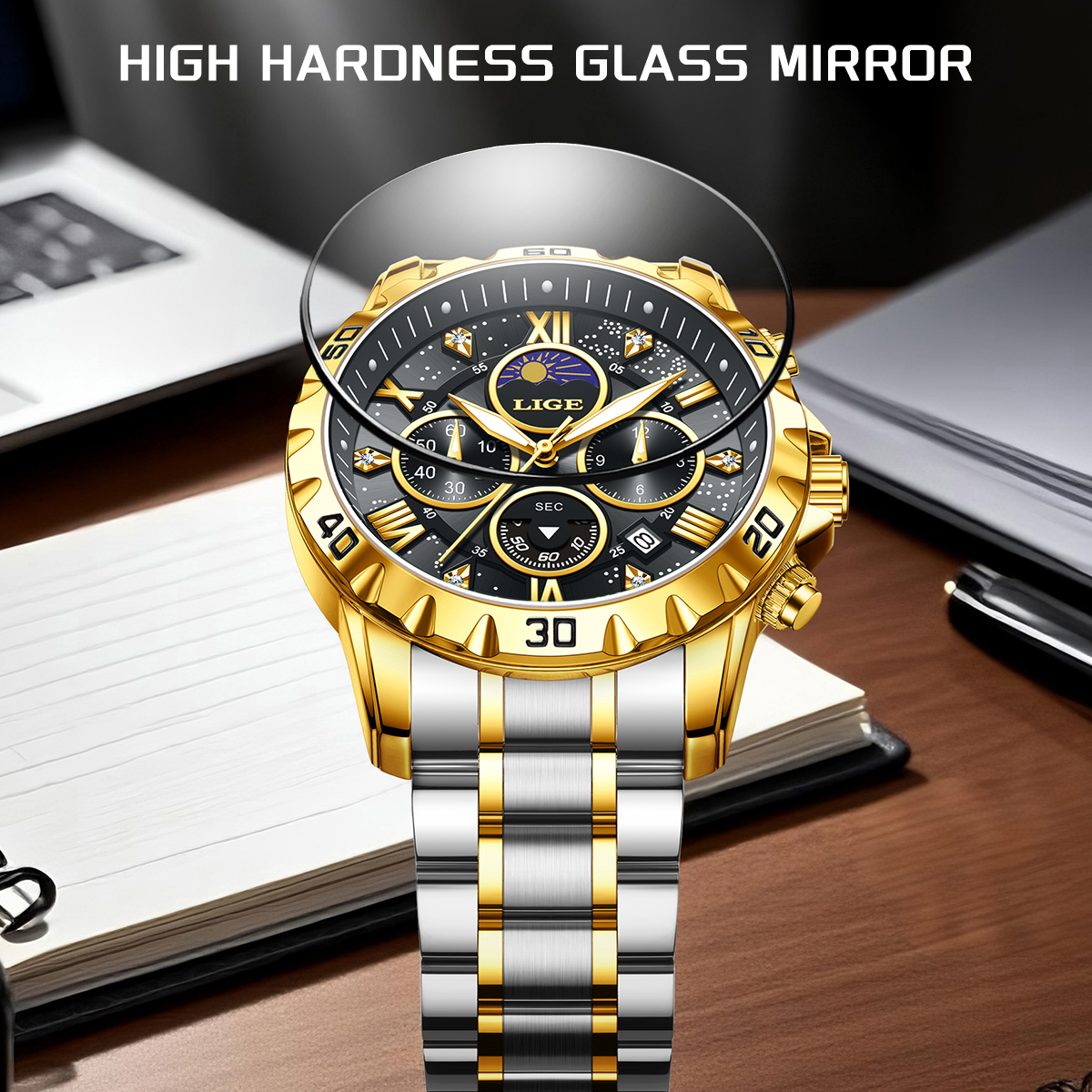 LIGE Top Brand Luxury Quartz M - Luxury Watch Brands 评论和价格