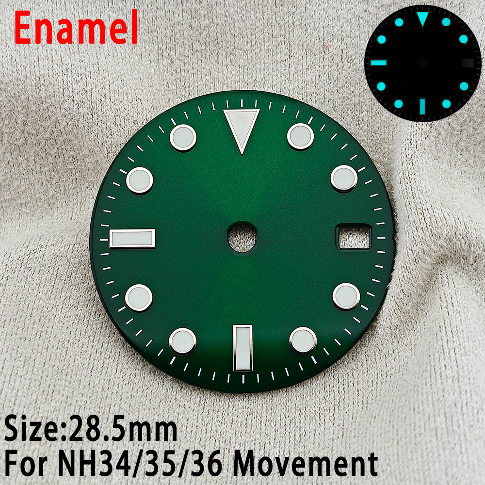 28.5mm Green Enamel Sub Style  - Exhibition Caseback 评论和价格