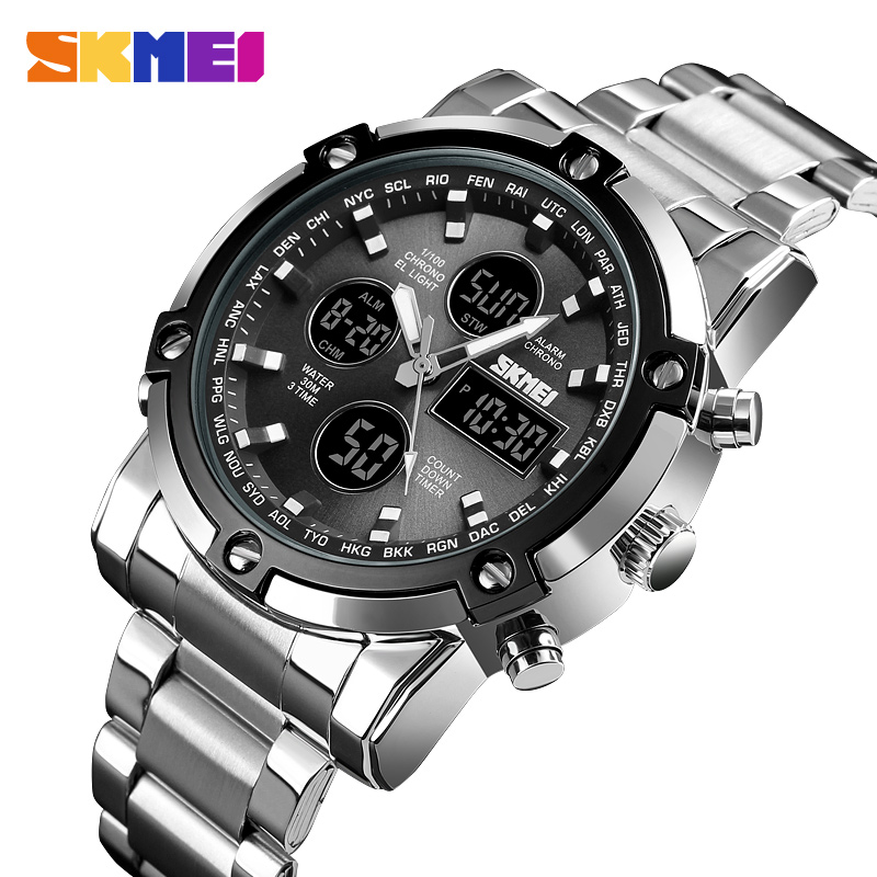 Skmei 1389  Men Three Time Qua - Minute Repeater Watch 评论和价格