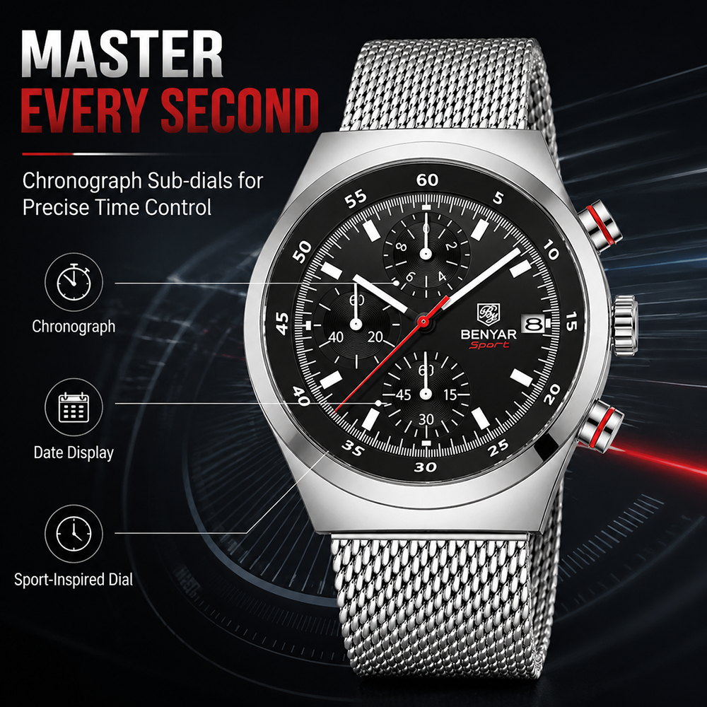 BENYAR Top Luxury Brand Men's  - Luxury Watch Index 评论和价格